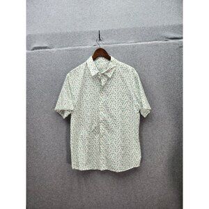 Cotton & Co Mens Tropical Print Short Sleeve Button-Up Shirt Size L